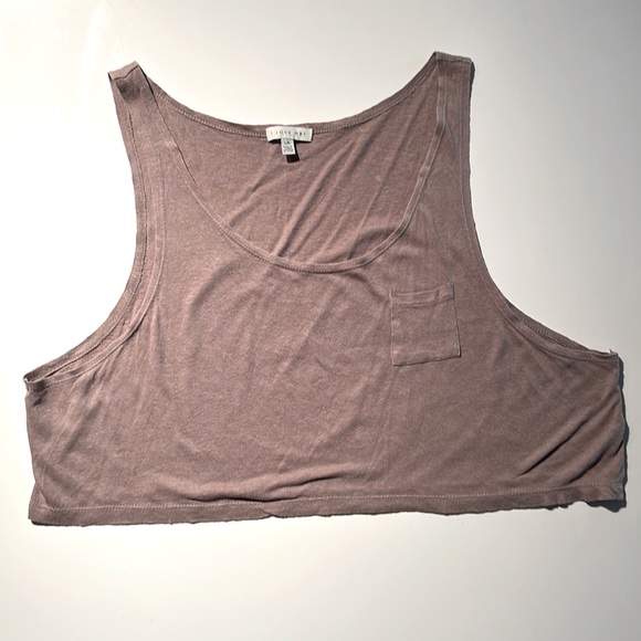 Forever 21 Loose fitting taupe midriff tank top. Size L. - Picture 1 of 2